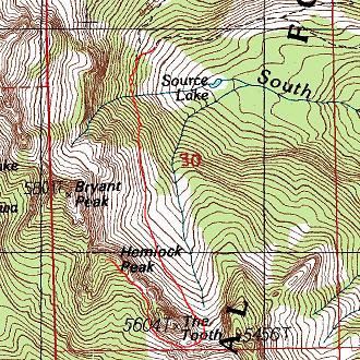 Map of our route to Hemlock Peak via Pineapple Pass