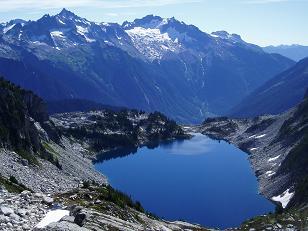 Hidden Lake with Sahale Peak and Forbidden Peak in the background