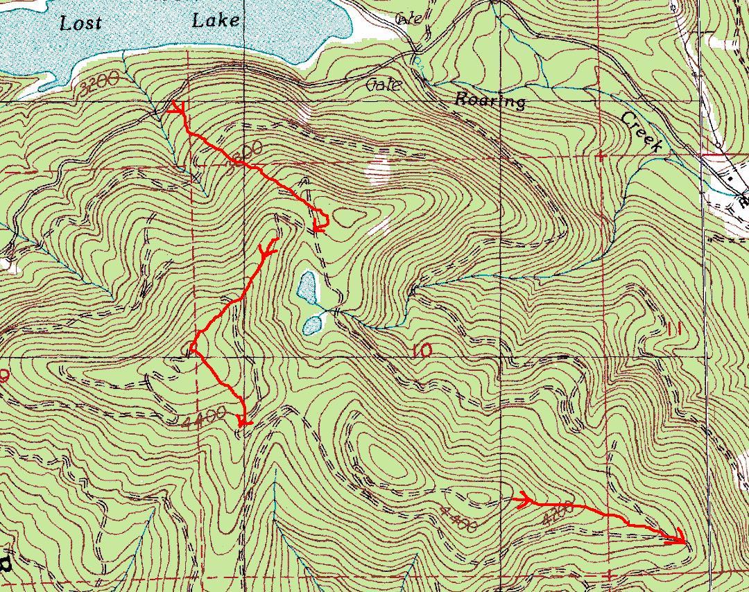 Lost Lake, Loser Ridge loop route