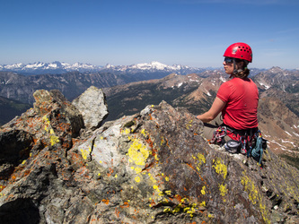 Sitting on the summit of Ingalls Peak