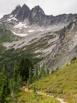 Sub-summits of Clark Mountain over the Boulder Creek Trail.