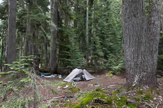 Camp in the 5,200' basin above Glacier Lake