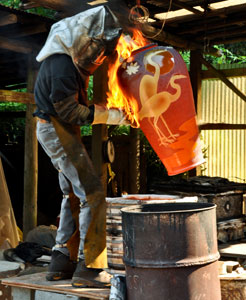 Kevins photo raku party firing big pot