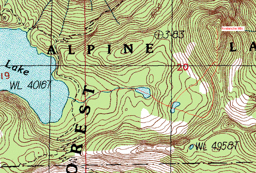 Avalanche Mountain map