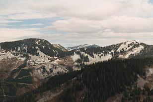 Boomerang Peak (left) and Paperboy Peak from Hancock's C