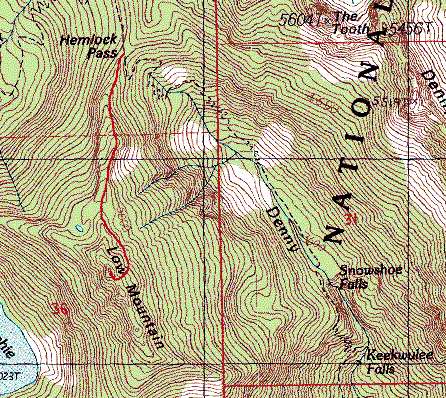 Low Mountain via Hemlock Pass map