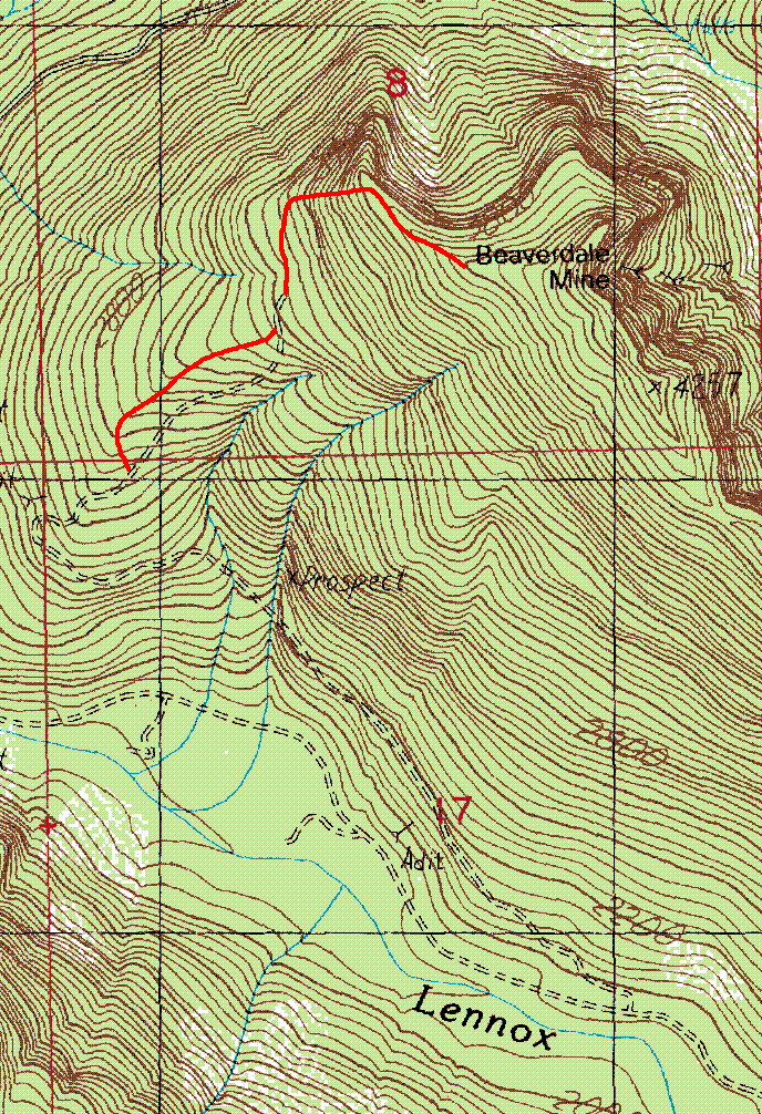 Prospectors Ridge route map