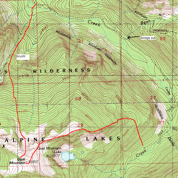 Goat Mountain loop map