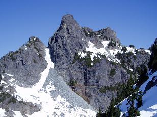 Gunn Peak from pass between Gunn Peak, SW Peak and point 5,760+