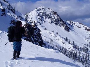 Carlos and Not Hinkhouse Peak from Longs Pass