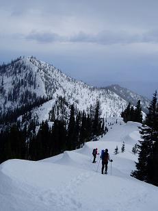 Looking south to point 6754 on ridge