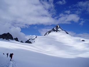 Summit pyramid of Mount Shuksan from the Sulphide Glacier