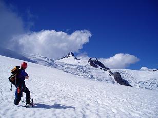 Summit pyramid of Mount Shuksan from High Camp