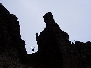 Gabriel in a gap on the east ridge of The Husband