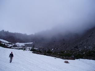 Descending the basin SE of The Husband