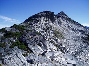 Highest summit of Hidden Lake Peaks