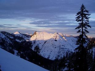 Lichtenberg Mountain from Skyline Ridge at sunset