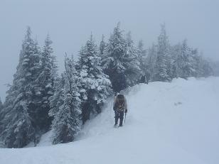 Descending Cowboy Mountain's SE ridge at 5,800'