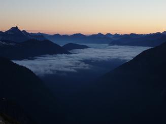 Looking north from Easy Peak at sunrise