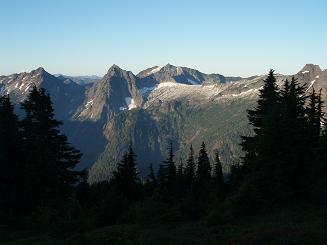 Sperry Peak and Vesper Peak from Mount Dickerman