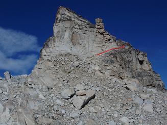 Slab route up east side of Witches Tower