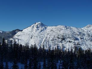 South summit of Lichtenberg Mountain from Yodelin