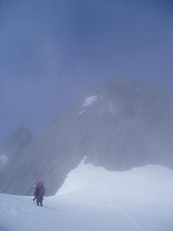 Fog lifting off of the NE buttress of Chair Peak