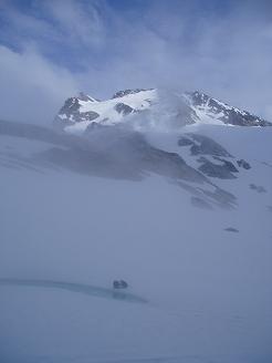 Pond on the Colonial Glacier (Colonial Peak emerging in background)