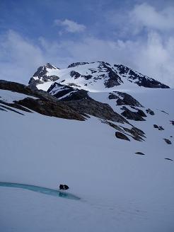 Pond on the Colonial Glacier (Colonial Peak emerging in background)