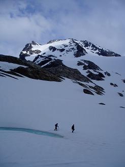 Pond on the Colonial Glacier (Colonial Peak in background)