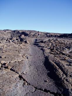 Path worn into the lava on the Mauna Loa trail