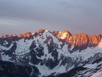 Sunrise on the Northern Pickets from our camp above Eiley Lake