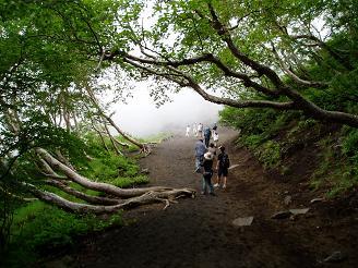 The start of Mount Fuji's Kawaguchi trail