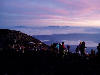 Looking down on the 9th Station on Mount Fuji