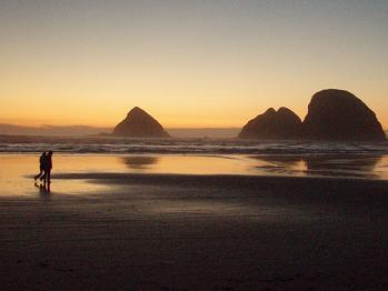 Sunset on Three Arch Rocks