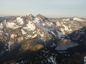 Chair Peak and Snow Lake from Snoqualmie Mountain
