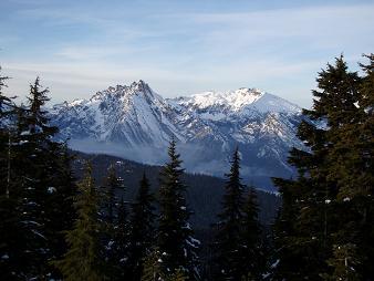 Bears Breast Mountain and Mount Hinman from Polallie Ridge