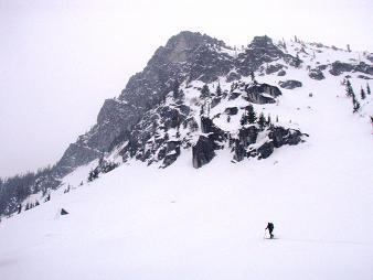 West face of Lichtenberg Mountain from Lake Valhalla