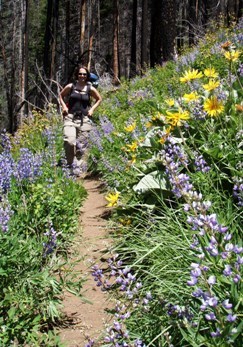 Lindsay on the Fourth of July Creek trail