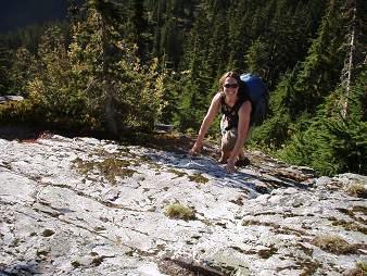 Lindsay hiking up the Guye Peak trail