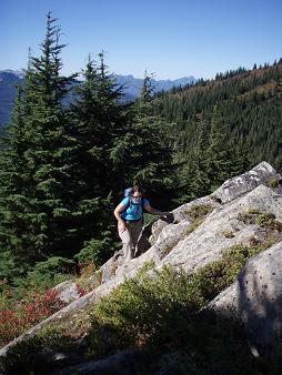 Scrambling up the west ridge of Mount Sawyer