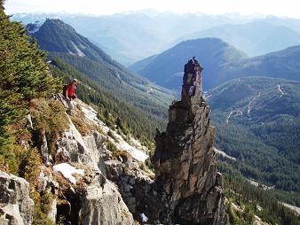 One of the towers south of Townsend Mountain's summit block