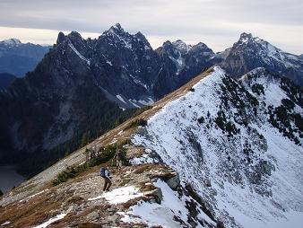 Merchant Peak and Gunn Peak behind the west ridge of Townsend Mountain from i