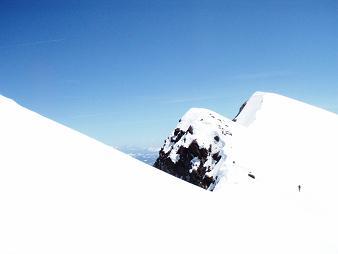 Traversing Mount Saint Helen's rim to the true summit
