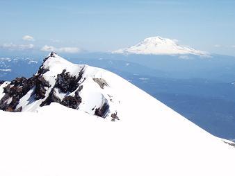 Mount Adams over the rim of Mount Saint Helens