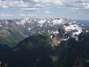 Silvertip and Monte Cristos from Del Campo Peak