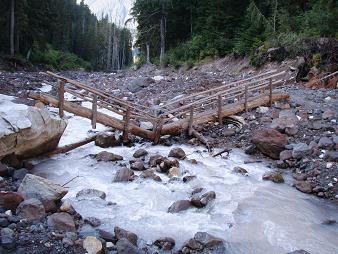 Kennedy Creek bridge, broken in half but still useable