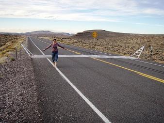 Somewhere in Nevada we take a break from driving