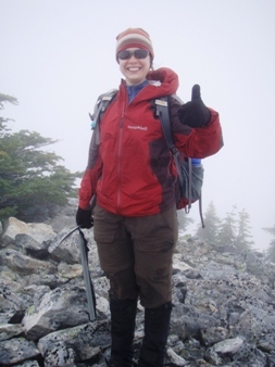 On the summit of Caroline Peak