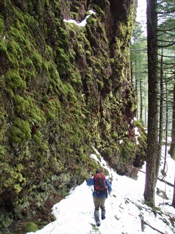 Hiking along Cougar Rock